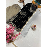 LC1401 NEWLY LAUNCHED VELVET KURTI-PANT SET
