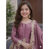 ST-0122 Kids Wear Attractive silk embroidery Kurta Set