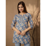 BLUSH Cotton Printed Short Kurtis