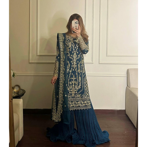 GLMZ-011 Đěsigner Party Wear Top Palazzo & Dupatta Set