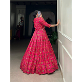 NNK1136PNK- Floral Print Lehenga