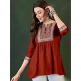 Adaa- Trending Short length Kurti with Embroidery Work