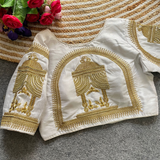 Phantom silk Blouse TEMPLE CODING, MOTI ZARI THREAD & AARI WORK