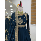 ZB-5051 New Designer Party Gown  & Dupatta Set