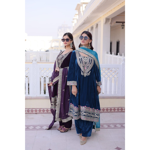 LW-9314 VELVET TOP-PANT WITH DUPATTA COLLECTION