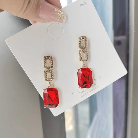 Red Crystal Earrings