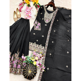 WW-1273 Chinon Silk Top Sharara & Dupatta