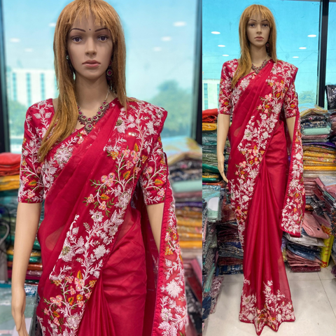 Wedding Wear Soft Organza  Silk Saree