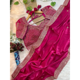 ZEENAT Pure Soft Jimmy Choo Silk Saree