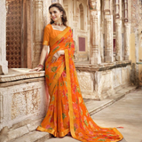 Floral Printed Viscose Georgette Sarees