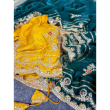 Fendi Satin Silk  Designer Saree Stitched Blouse