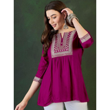 Adaa- Trending Short length Kurti with Embroidery Work