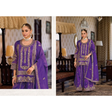AAFRIN CHINON SILK EMBROIDERY SHARARA SETS