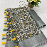 Cotton Linen Designer Saree