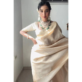 SOFT LICHI SILK SAREE- READY TO WEAR SAREE * GET READY IN JUST ONE MINUTE