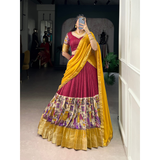 NITRIYA Kalamkari Printed With Zari Weaving Work Lehenga Choli