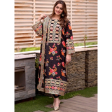 Đěsigner Party Wear Floral Chinon Silk Top Bottom & Dupatta Set