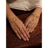 High Gold Antique Rajwadi Heritage Hath Panja with Beautiful Finger Ring