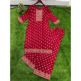 DNO ST034 New Rayon Super Hit Foil Print Kurti & Palazzos