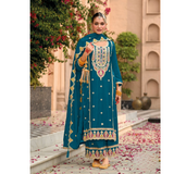 DNO 701 Embroidered Straight Cut Salwar Suit