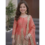ST-0122 Kids Wear Attractive silk embroidery Kurta Set