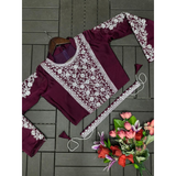 HB-201 Hirva Beauty Embroidery Coding Work Ready to wear Saree