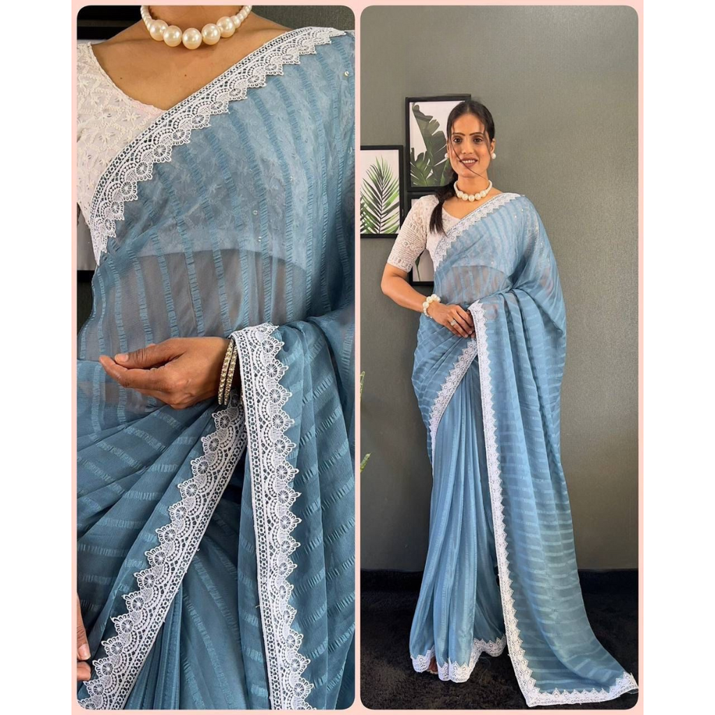 PRESENT NEW LAUNCHING LINNING  PATTERN LOOK SAREE