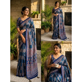 SF- 1117 Semi Gajji Ajrakh Print with Mirror