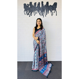 Real Mirror Work Semi Gajji Silk Soft and Smooth Saree