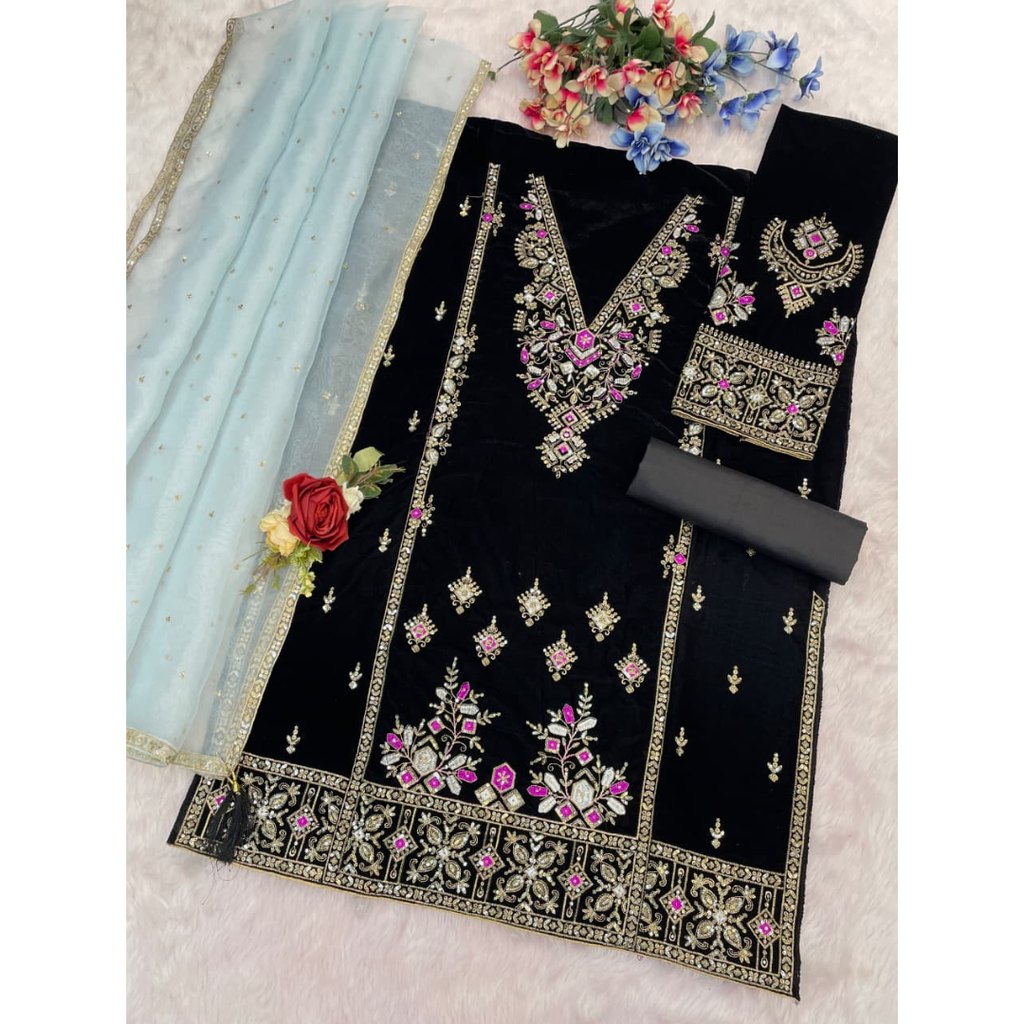 D-NO 1320 FANCY VELVET SUITS PLUS SIZE 50-52