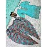 Designer Floral Party Wear Look Top Dhoti Salwar SUIT (NF-1138)