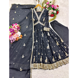 New Aliya-Cut Gown-Pant Dupatta Set