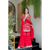 SRK-5302New Designer Party Wear Look Top-Plazzo and Dupatta