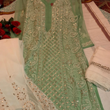 Chikankari Georgette Gotta kurti sharara sets.