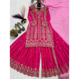 New Designer Party Wear Look Top- Sharara Palazzo Set