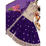 AAYANA-2 Designer Embroidered Top Sharara Palazzo Dupatta Set