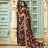 Floral Printed Viscose Georgette Sarees