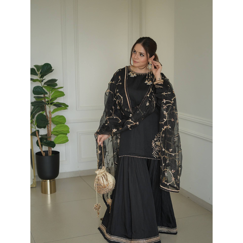 ZSR-3142 CREPE DESIGNER SHARARA SUIT- Women’s Ethnic Wear