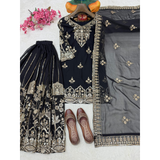 LC- 1458 LAUNCHED KURTI & FLARED SHARARA SET