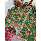 Đěsigner Party Wear Floral Chinon Silk Top Bottom & Dupatta Set