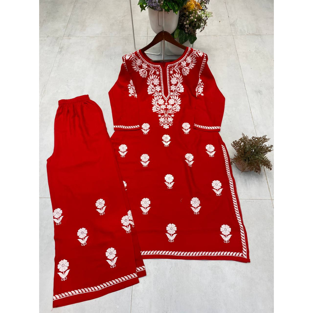 BE-145 DESIGNER WEAR KURTA PLAZZO PAIR