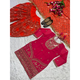 Sequence Party Wear Top Dhoti Salwar and Dupatta