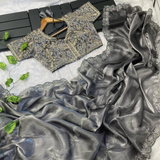 Trending JIMMY CHOO Sequence Sarees Ready Blouse