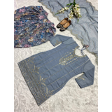 Designer Floral Party Wear Look Top Dhoti Salwar SUIT (NF-1138)