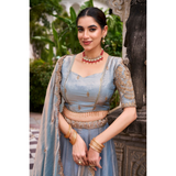 Lehenga Collection- PASTEL COLOR FENDI STYLE LEHENGA SIZE 40-42 READY