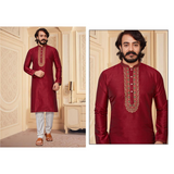 Silk Embroidery Work MEN Kurta With Pajama Set - SIZE 46