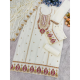DNO 701 Embroidered Straight Cut Salwar Suit