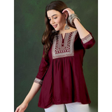 Adaa- Trending Short length Kurti with Embroidery Work