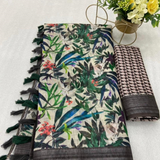 Cotton Linen Designer Saree