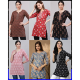 BLUSH Cotton Printed Short Kurtis